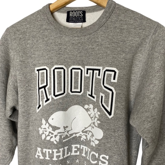 Vintage 90s Roots Canada Salt Pepper Crewneck XS - Picture 2 of 9